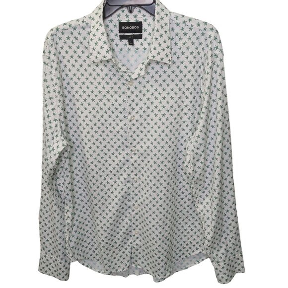 Bonobos Men's Slim Fit Shirt Starfish Print Size Large Stretch/Lightweight - Picture 1 of 10